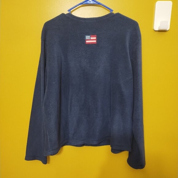 VTG Y2K Croft & Barrow Sport Embroidered Button Up Fleece Christmas Cardigan L - Picture 4 of 6